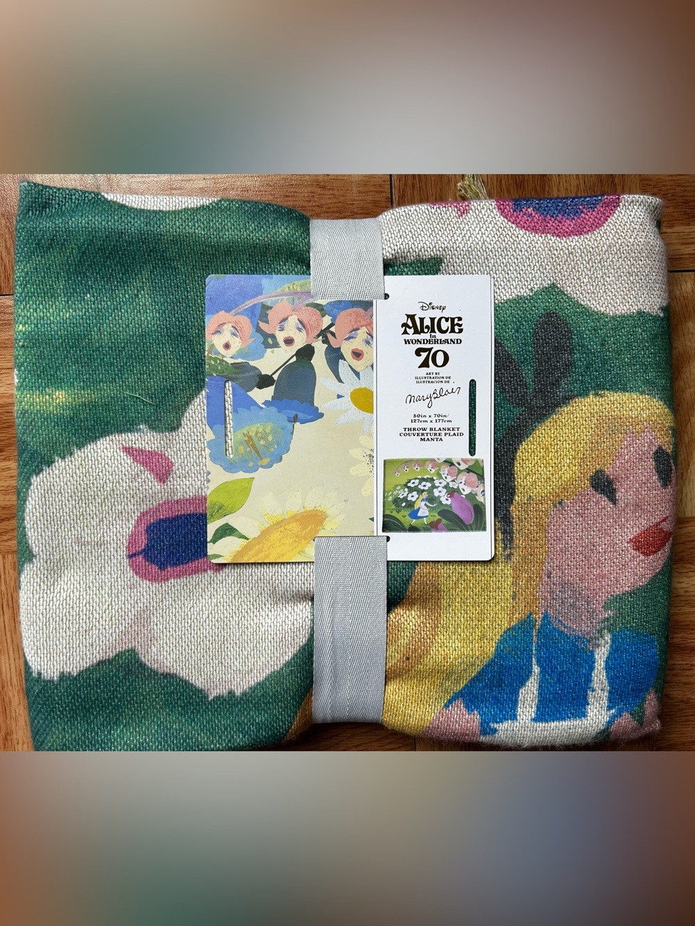 Disney Alice in Wonderland Throw Blanket 50in x 70in Mary Blair Brand New